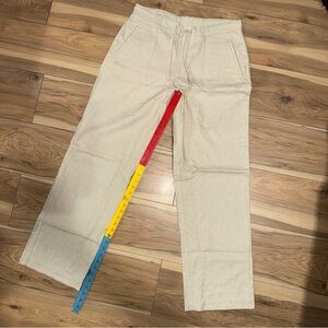 Joseph & Fees Beige Slash Pockets Straight Leg Casual Pants 36x34 Preppy Dresss